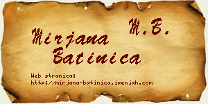 Mirjana Batinica vizit kartica